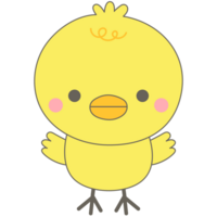 spring season easter cute pastel minimal little yellow chicky png