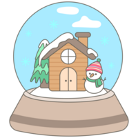 sweet winter snowman Christmas Snow Globes and Glitter Dome png