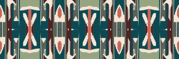 patrón étnico ikat sin costuras en tribal. diseño para fondo, papel pintado, ilustración vectorial, tela, ropa, moqueta, textil, batik, bordado. vector