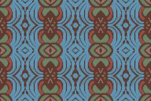 ikat diseña un patrón cruzado tribal sin costuras. étnico geométrico batik ikkat vector digital diseño textil para estampados tela sari mughal cepillo símbolo franjas textura kurti kurtis kurtas