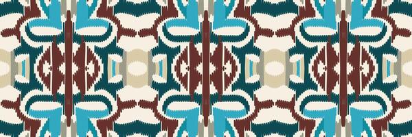 patrón étnico ikat sin costuras en tribal. diseño para fondo, papel pintado, ilustración vectorial, tela, ropa, moqueta, textil, batik, bordado. vector