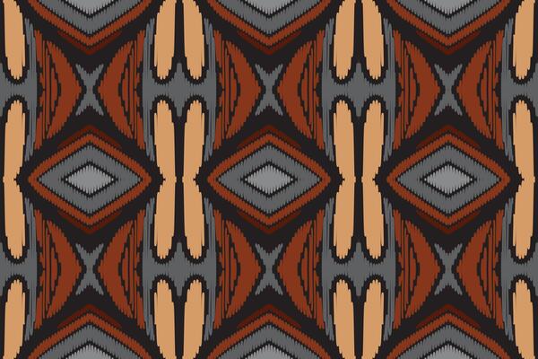 Ikat abstract geometric embroidery ethnic pattern design. Aztec fabric carpet mandala ornament chevron textile decoration wallpaper. Tribal boho native ethnic turkey traditional vector background