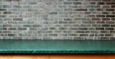 AI generated Empty kitchen brick wall background for kitchen AI Generated photo