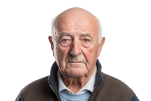 ai gegenereerd portret van senior Mens geïsoleerd png