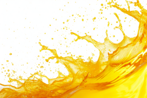 AI generated Orange juice splashes and drops isolated on transparent background png