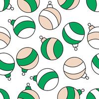 Seamless pattern of striped Christmas balls. Christmas decorations on a white background. Christmas Glass Ball vector