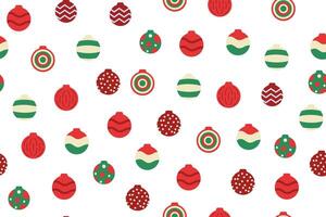 Seamless pattern of Christmas multi-colored balls. Randomly scattered Christmas tree toys. vector