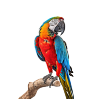 ai generado escarlata guacamayo aislado en transparente fondo, creado con generativo ai png