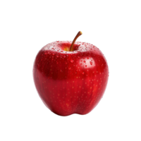 AI generated A red apple with water drops on it at the transparent background created with generative AI technology png