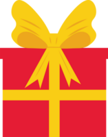 regalo rojo caja con amarillo cinta y atado arco png