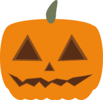 An orange evil pumpkin with eyes and mouth. Halloween concept png