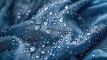 AI generated Macro shot of fabric drenched in sparkling water droplets, a mesmerizing scene, Ai Generated. photo