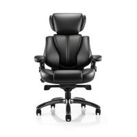 AI generated Ergonomic leather office desk chair with adjustable settings for comfort and posture support, Ai Generated. photo