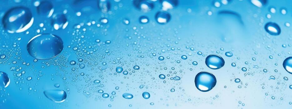 AI generated Water drops on a blue background texture, adding depth and intrigue, Ai Generated. photo