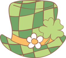 Retro groovy st patrick day hat png