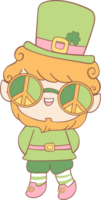 Retro groovy st patrick day Leprechaun png