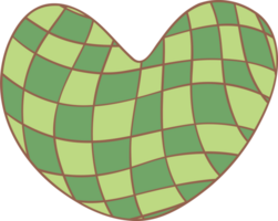 Retro groovy st patrick day checkerboard heart png