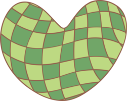 retrò Groovy st patrick giorno scacchiera cuore png