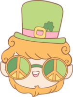 retro groovy st patrick dia duende face png