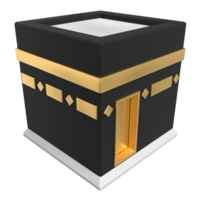 Kaaba holy place for muslims in 3d illustration. Kaaba concept of islamic celebration eid al adha or hajj. Kaaba 3d icon design png