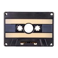 AI generated Vintage audio cassette tape isolated on white background for retro music designs, Ai Generated. photo