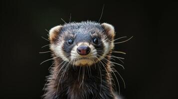 AI generated Stunning wildlife photography captures the essence of a ferret in a captivating portrait, Ai Generated. photo