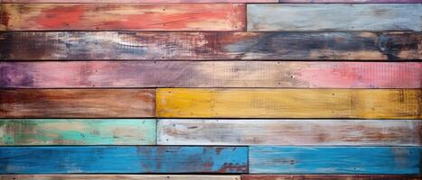 AI generated A vintage abstract painted wooden texture, ideal for rustic walls, tables, and flooring, Ai Generated photo