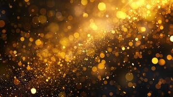 AI generated Luxurious gold swirls with golden particles create an opulent abstract background. Ai Generated photo