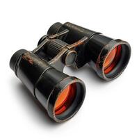 AI generated Pair of search and rescue binoculars isolated on white background, Ai Generated. photo