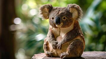 AI generated Unique bread loaf resembling an koala resting on a wooden table, Ai Generated photo