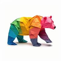 AI generated Colorful Origami bear, Unique Paper Polygon Artwork, Ideal Pet Concept, Ai Generated photo