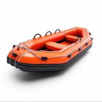 AI generated Inflatable raft rescue dinghy lifeboat isolated on a white background, Ai Generated. photo