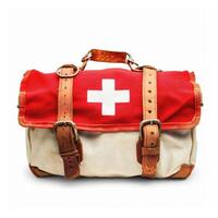 AI generated First aid kit isolated on a white background, essential for emergency preparedness, Ai Generated. photo