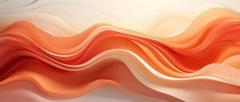 AI generated Orange and beige abstract design featuring organic waves in a unique papercut overlapping style, Ai Generated photo