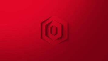 LOGO REVEAL 3D ROTATING RED HEXAGONS SIMPLE ANIMATION video