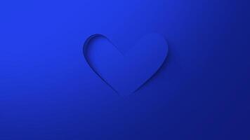 logotipo revelar 3d rotativo azul corações simples animação video