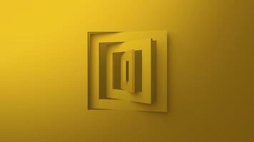 LOGO REVEAL 3D ROTATING YELLOW SQUARES SIMPLE ANIMATION video