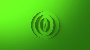 logotyp avslöja 3d roterande grön cirklar enkel animering video