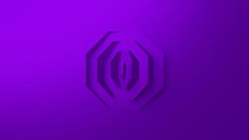 logotyp avslöja 3d roterande lila oktagoner enkel animering video