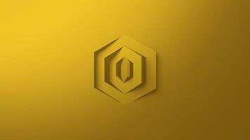 LOGO REVEAL 3D ROTATING YELLOW HEXAGONS SIMPLE ANIMATION video