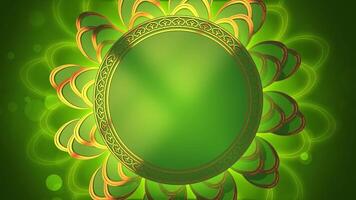 ABSTRACT BACKGROUND LUNAR CHINESE NEW YEAR ROTATING GREEN AND GOLD LOTUS FLOWER ANIMATION LOOP video