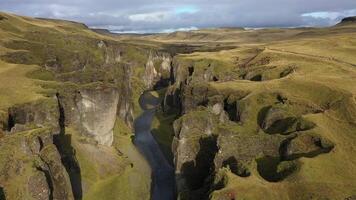 Canyon in Iceland. Green Canyon. The nature of Iceland. video