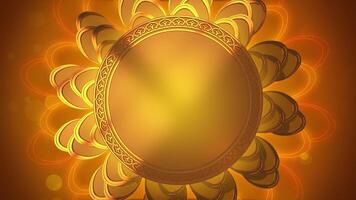 ABSTRACT BACKGROUND LUNAR CHINESE NEW YEAR ROTATING YELLOW AND GOLD LOTUS FLOWER ANIMATION LOOP video