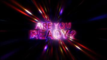 Are you ready abstract pink purple text cinematic title video