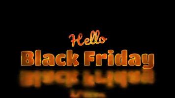 Looping neon glow effect black friday word, black background. video