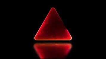 Looping glowing triangle neon frame effect, black background. video