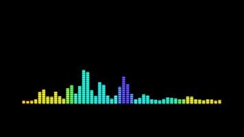 Digital sound waves on black background video