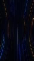 Vertical video - trendy cyberpunk background with glowing blue and gold neon light beams moving across the frame. Full HD, looping abstract motion background animation.