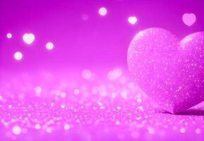 AI generated Hearts on pink background for Valentine's Day photo