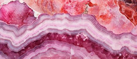 AI generated Captivating closeup showcasing the cross-section of various colorful red and pink abstract healing stones, ideal for exploring their natural patterns, Ai Generated. photo